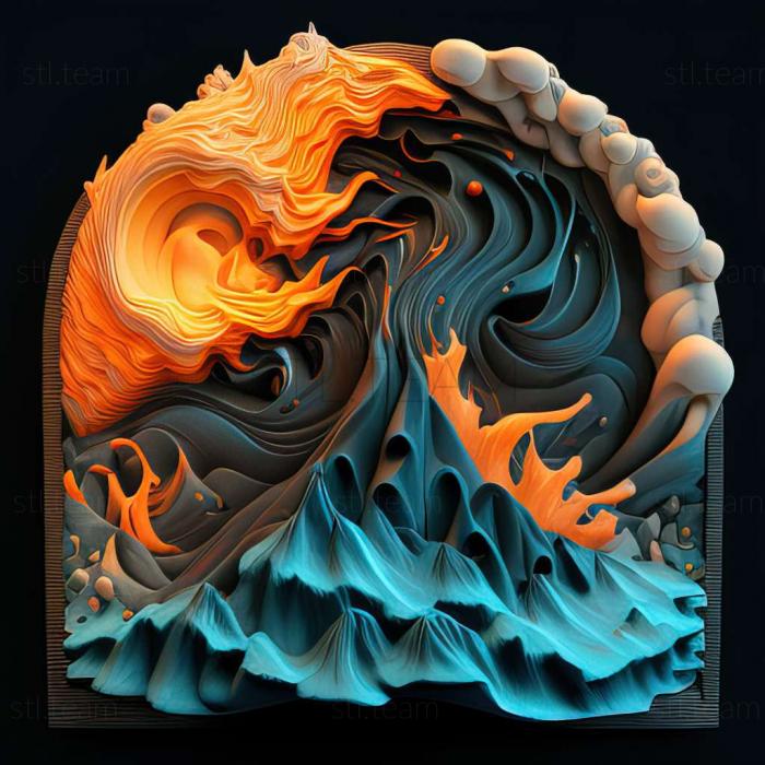 3D модель Пламя и лед Ледяное поле Пылающая битва (STL)